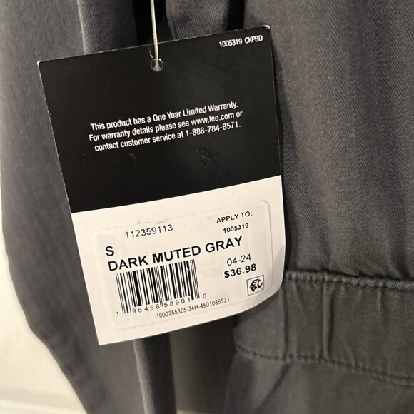 Lee Heritage Coverall Women’s Small Dark Muted Gray Button-Up Jumpsuit - Picture 8 of 11